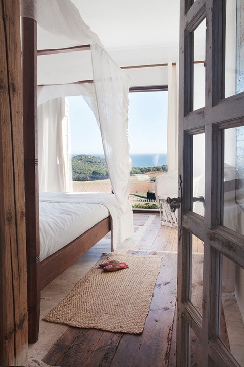 bedroom with views