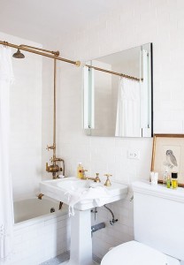 White and gold bathroom