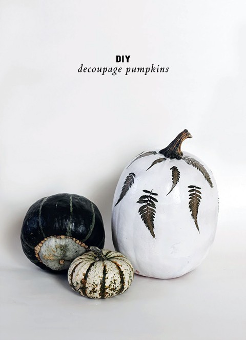 Beautiful DIY decoupaged pumpkins