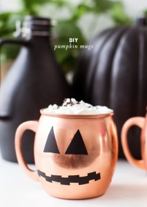 DIY pumpkin mugs