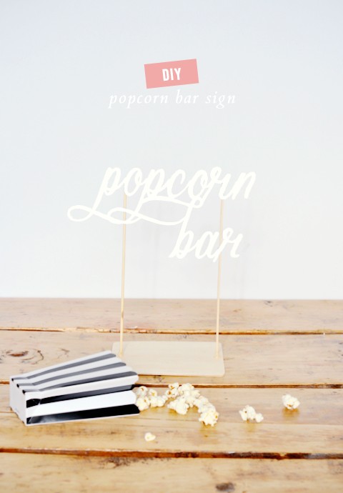 DIY popcorn bar sign (a free printable!)