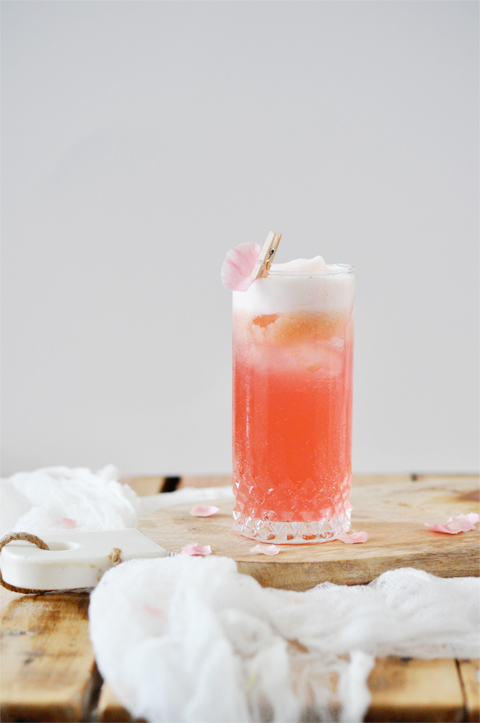 Raspberry cocktail (with a splash of rose water!)