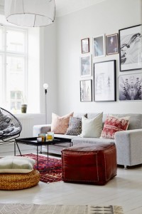 A boho meets modern living room