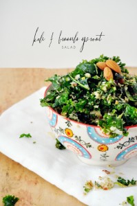 Kale and brussels sprout salad: SO much more delicious than it sounds! And super healthy, too.