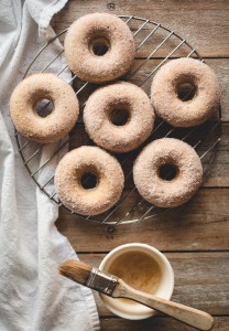 Eggnog donuts with bourbon butter & spiced sugar