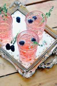 Blackberry thyme sparkling cocktail