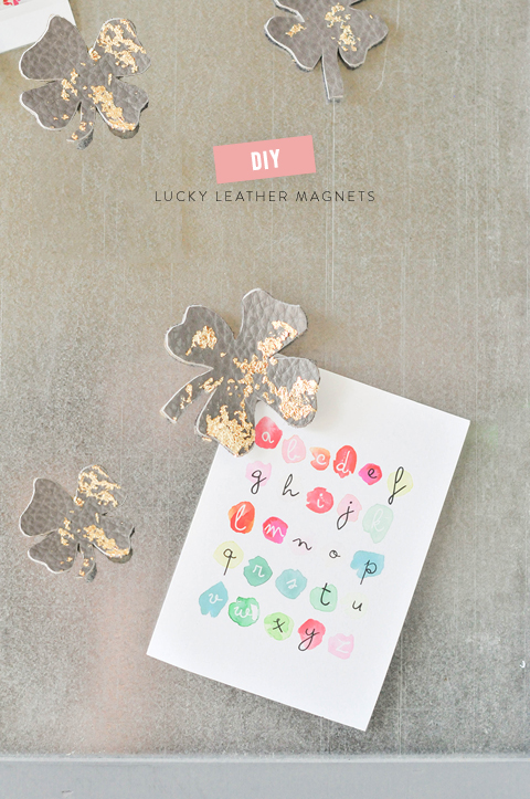 DIY lucky leather magnets