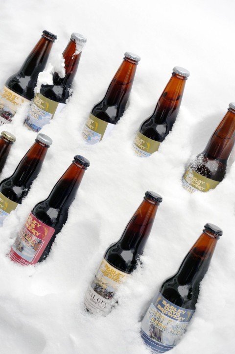 Beer in the snow