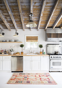 Kitchen with exposed beams
