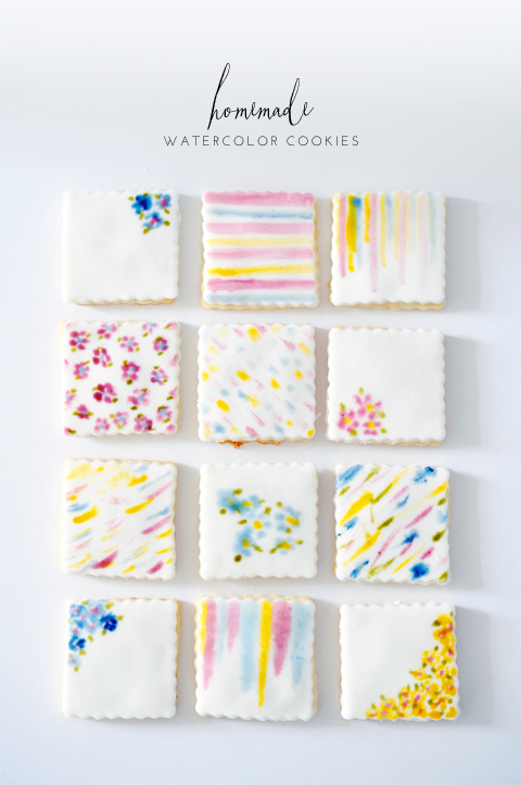 Paintable watercolor cookies