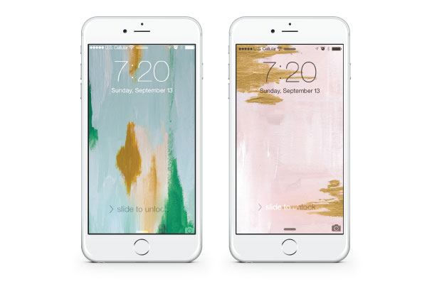 Pink and gold abstract mobile wallpaper, free for download