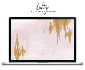 Pink and gold abstract desktop wallpaper, free for download