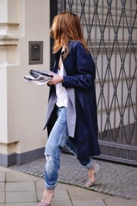 trench and boyfriend jeans