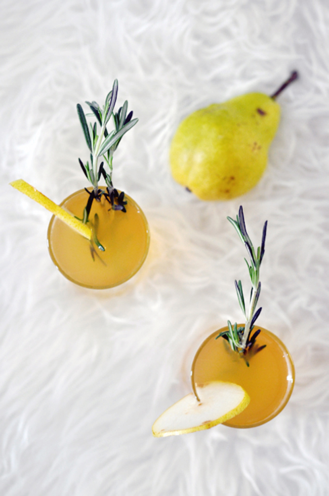 Ginger pear cocktails