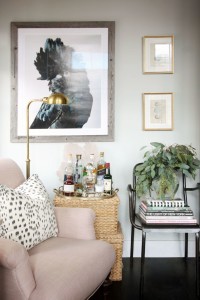 Blush chair in the living room