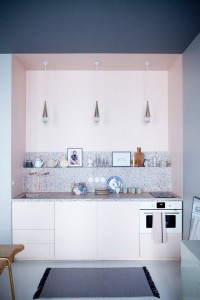 light pink kitchen
