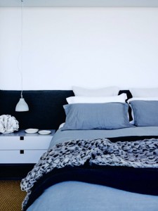 black white bedroom