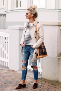 striped tops & loafers