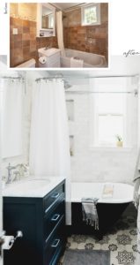 Bathroom renovation before & after