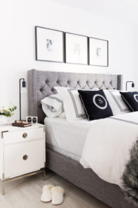 black and white bedroom for him and her
