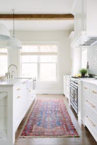 white kitchen vintage rug