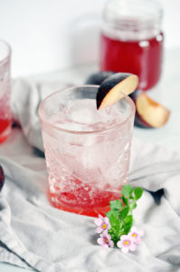 sparkling plum cocktail
