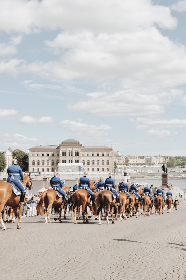 The changing of the guards in Stockholm, Sweden