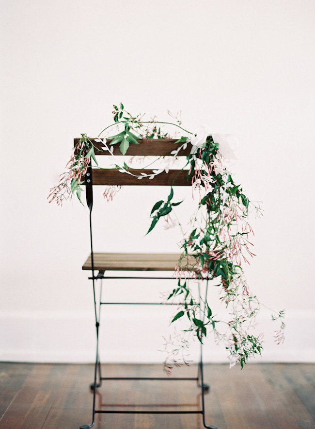 flowers on chair