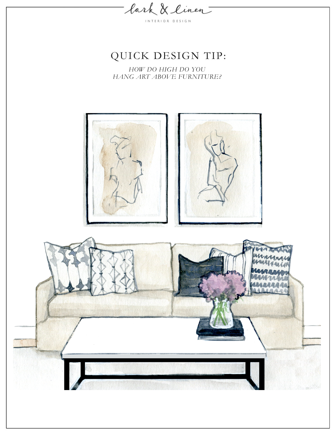 Quick Design Tip: How High Do You Hang Art Above Furniture? | lark & linen