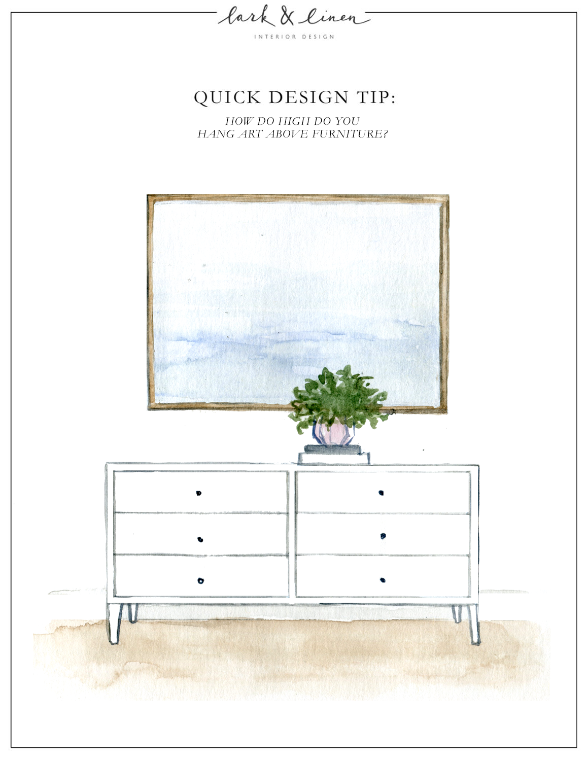 Quick Design Tip: How High Do You Hang Art Above Furniture? | lark & linen