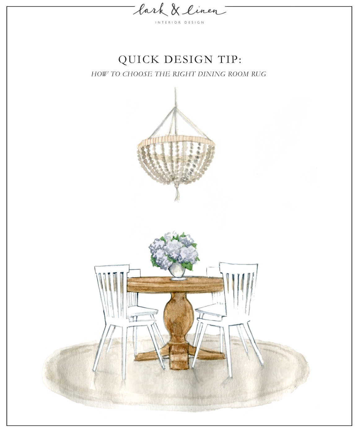 Quick Design Tip: How To Choose the Right Dining Room Rug | lark & linen