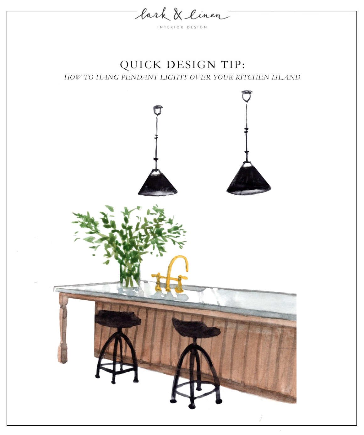 How to Hang Pendants Over Your Kitchen Island | lark & linen
