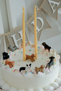 puppy themed party cake
