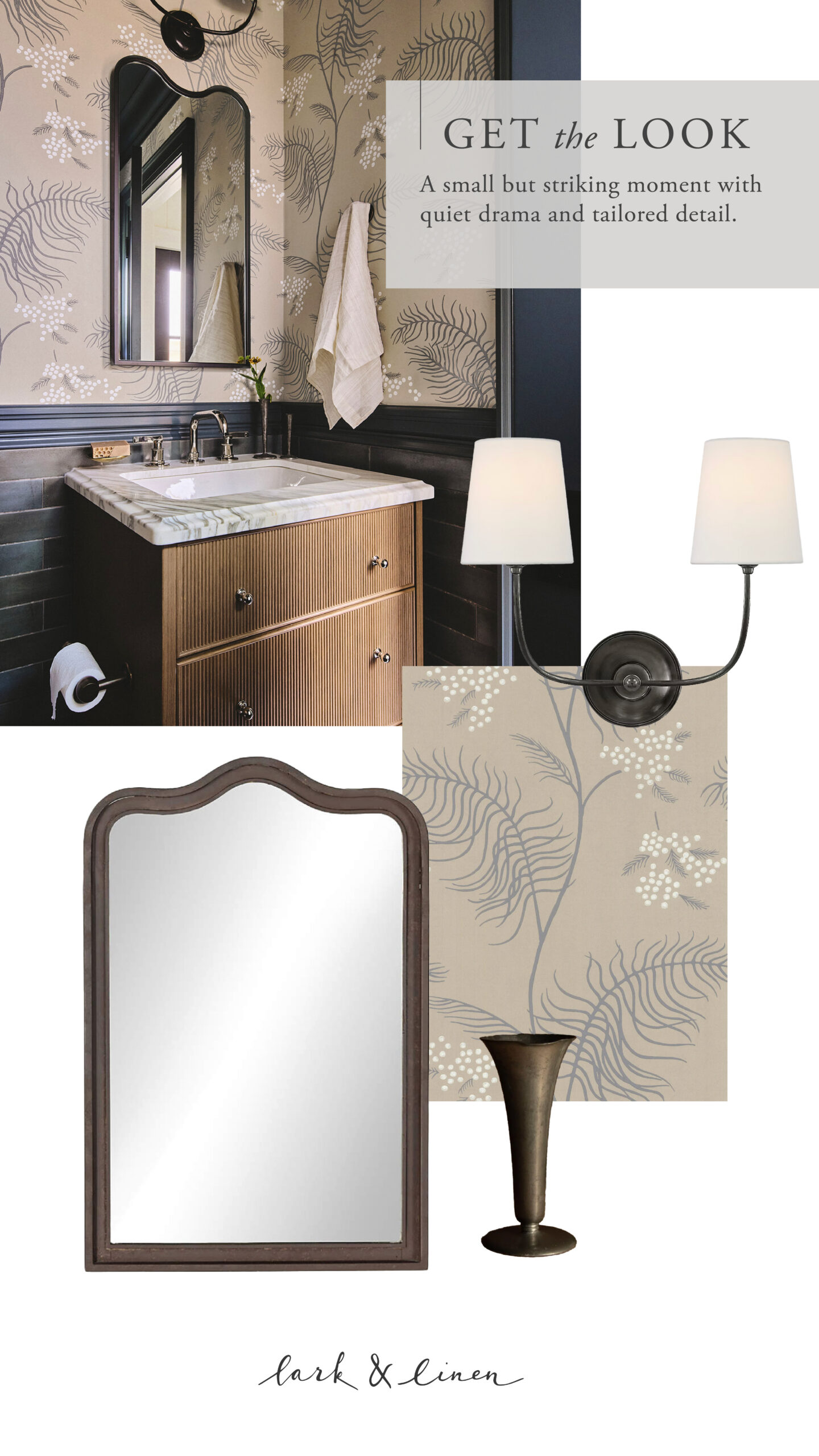 Client Reveal: A Moody Little Powder Room That Packs a Punch 5 moody powder room design